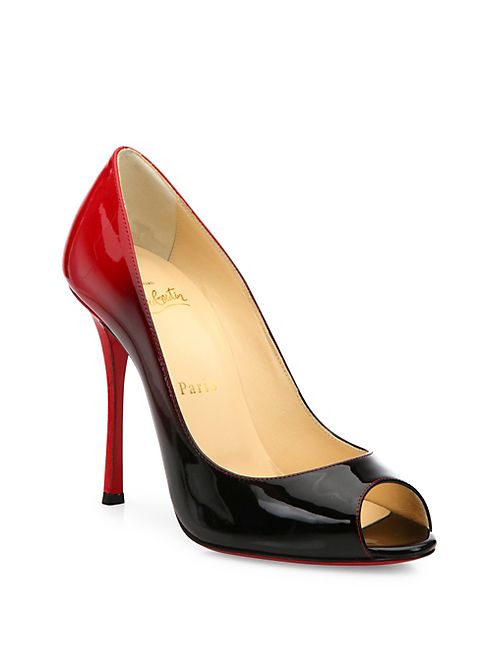 Christian Louboutin - Yootish 100 Ombré Patent Leather Peep Toe Pumps