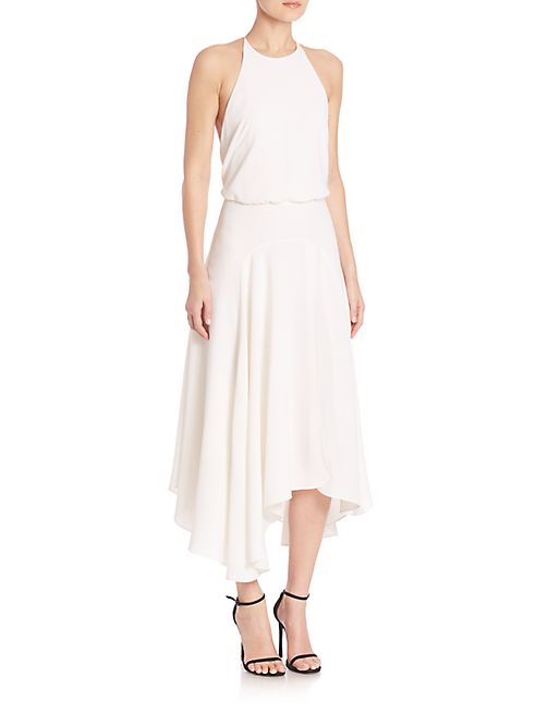 Halston Heritage - Asymmetrical Halter Dress