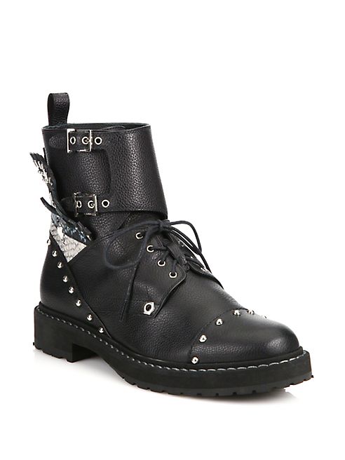 Fendi - Rockerchic Studded Leather Combat Booties