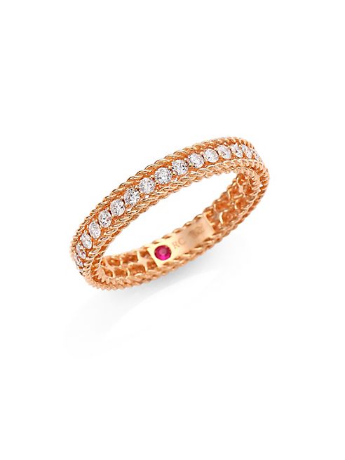 Roberto Coin - Symphony Braided Diamond & 18K Rose Gold Ring