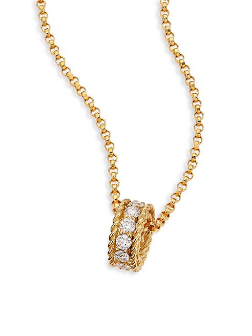 Roberto Coin - Symphony Braided Diamond & 18K Yellow Gold Pendant Necklace