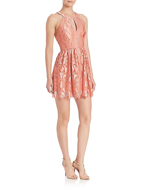 BCBGMAXAZRIA - Urban Jungle Megyn Halter Lace Dress