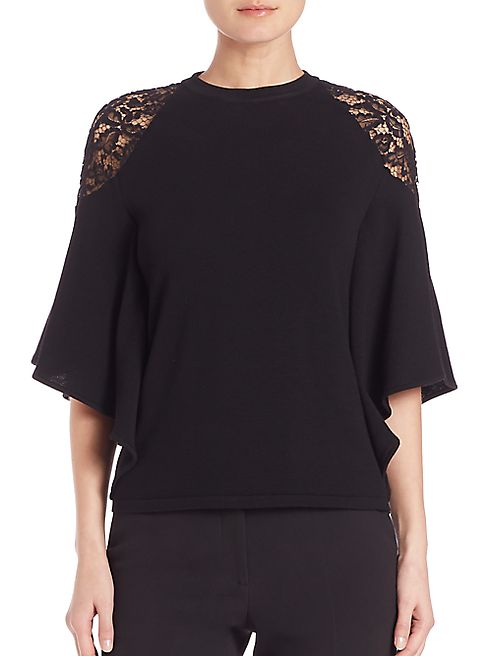 ELIE SAAB - Lace-Inset Knit Top