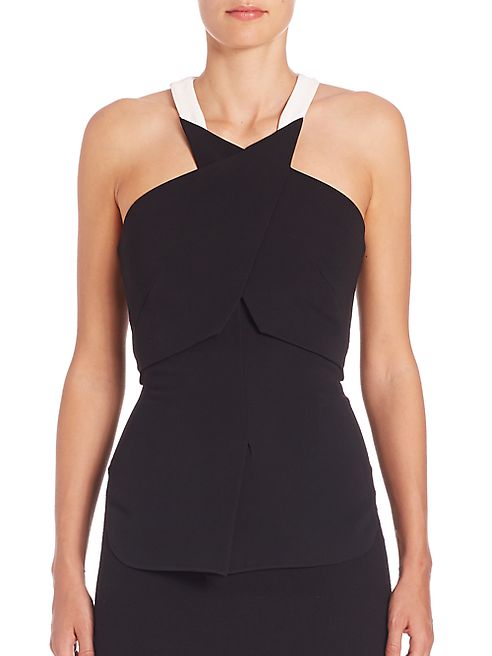 Roland Mouret - Duane Colorblocked Stretch Halter