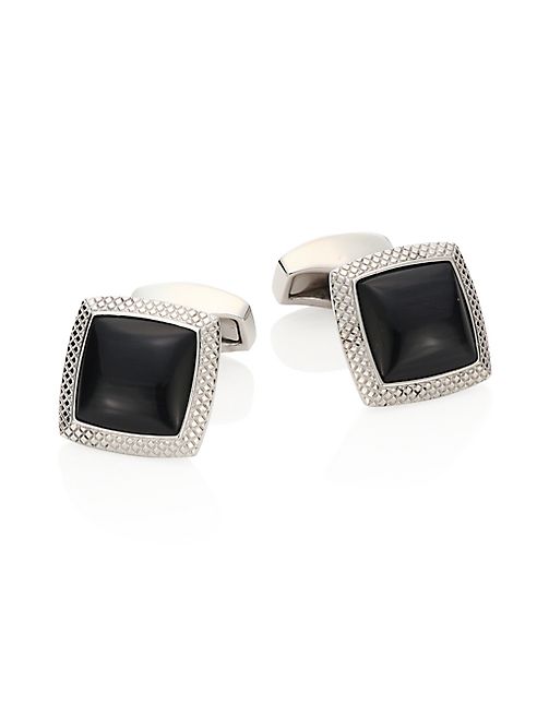 Tateossian - Optic Quadrato Rhodium Plated Brass Cuff Links