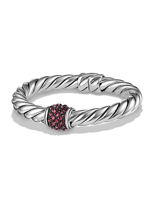 David Yurman - Osetra Center Station Bracelet with Pavé Rubies