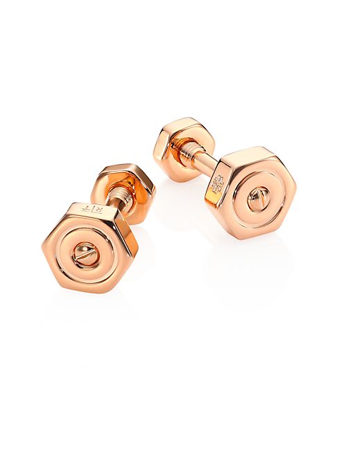 Tateossian - Nut & Bolt Rose Goldplated Dumbell Cuff Links