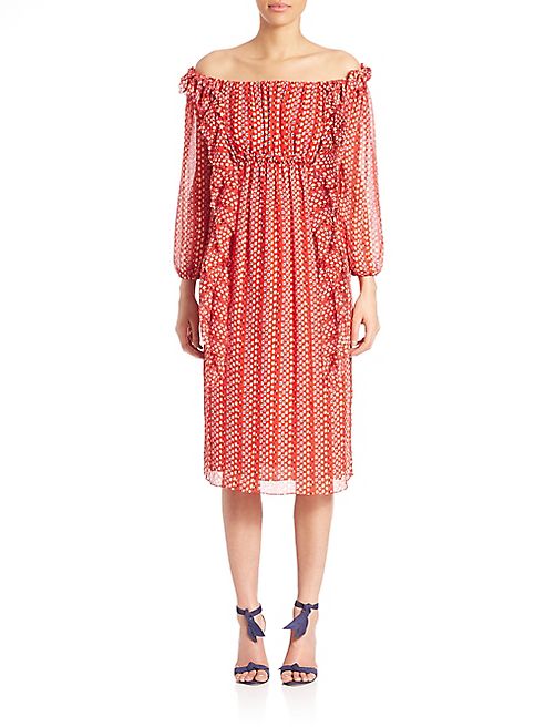 Tanya Taylor - Crinkled Floral Stripe Daria Dress