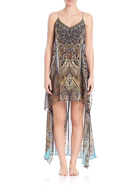 Camilla - Printed Silk Hi-Lo Dress