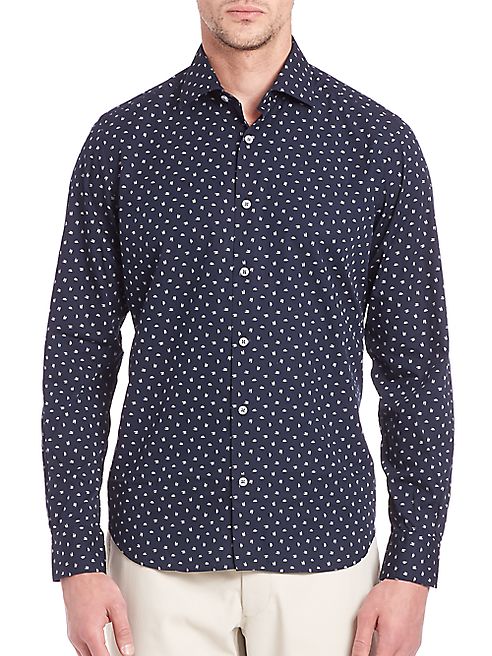 Saks Fifth Avenue Collection - Printed Long Sleeve Shirt