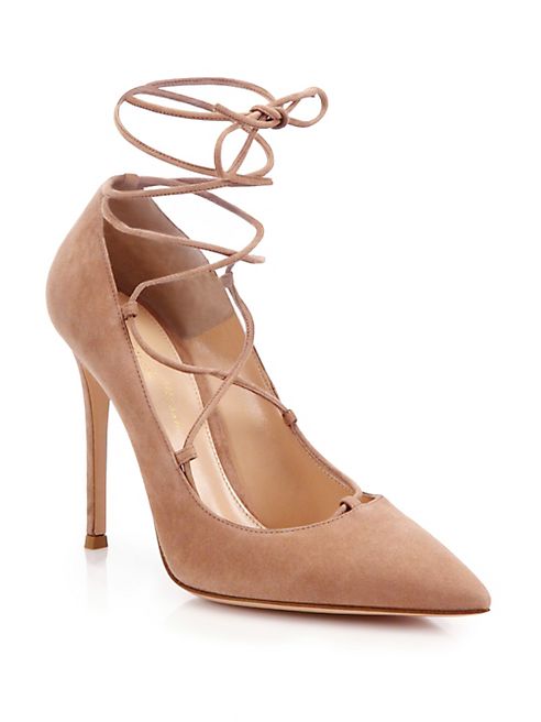 Gianvito Rossi - Femì Suede Lace-Up Pumps