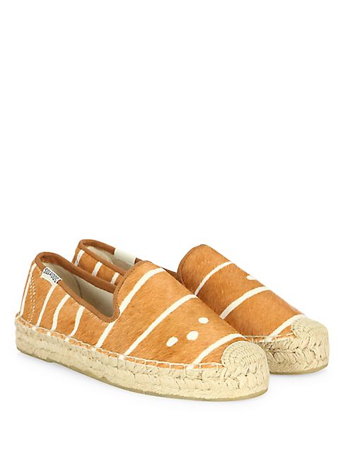 Soludos - Striped Calf Hair Platform Espadrille Flats