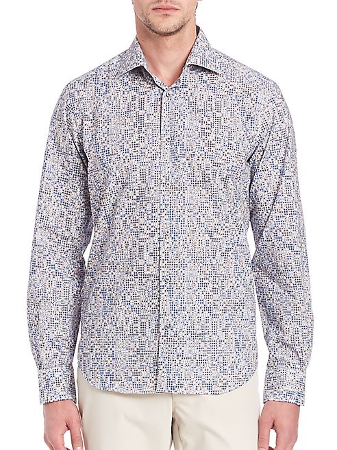 Saks Fifth Avenue Collection - Regular-Fit Abstract Printed Shirt