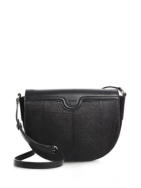 Agnona - Leather & Lizard Saddle Bag