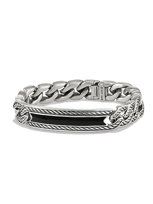 David Yurman - Maritime Onyx & Sterling Silver Curb Link ID Bracelet