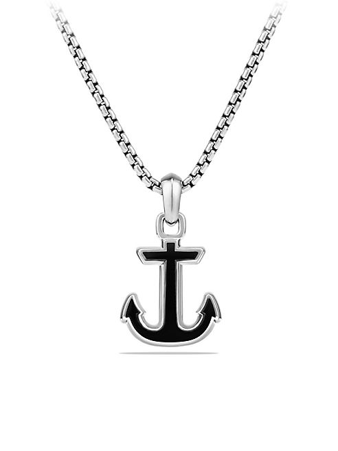 David Yurman - Maritime Onyx & Sterling Silver Anchor Pendant