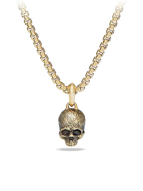 David Yurman - Cable Classics Enhancer 18K Gold Skull Pendant