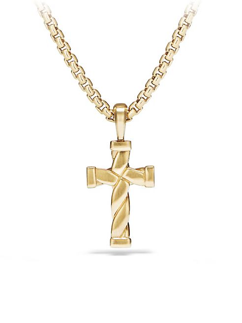 David Yurman - Cable Classics Enhancer 18K Gold Cross Pendant