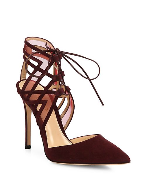 Gianvito Rossi - Adria Suede d'Orsay Point Toe Pumps