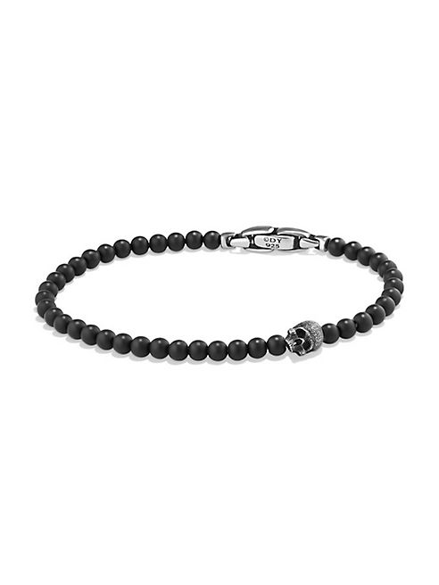 David Yurman - Spiritual Beads Skull Black Onyx Bracelet