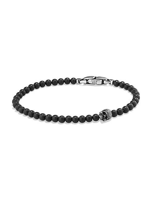 David Yurman - Spiritual Beads Black Onyx Skull Bracelet