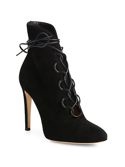 Gianvito Rossi - Marais Suede Lace-Up U Booties