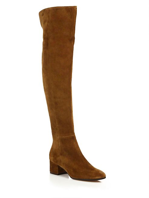 Gianvito Rossi - Texa Rolling Over-The-Knee Suede Block-Heel Boots