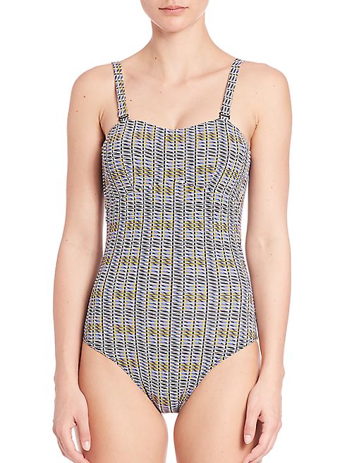 Asceno - One-Piece Optic Printed Swimsuit