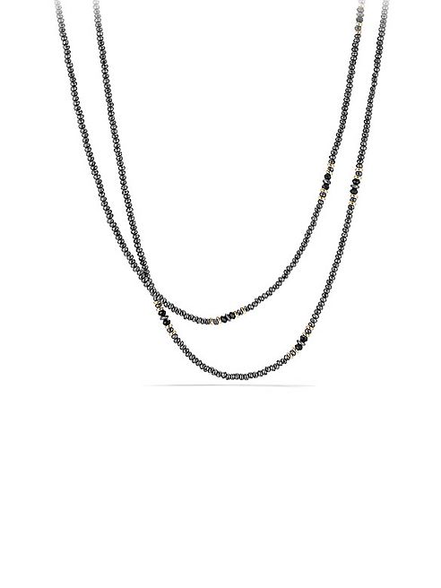 David Yurman - Osetra Tweejoux Necklace with Hematine and Black Onyx in 18K Gold