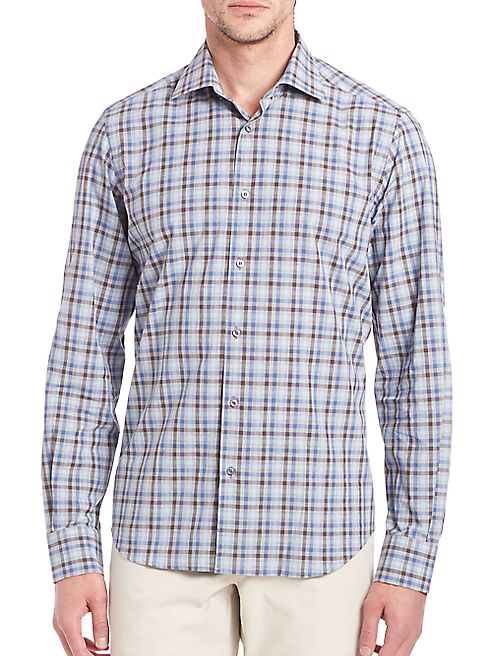 Saks Fifth Avenue Collection - Plaid Long Sleeve Shirt