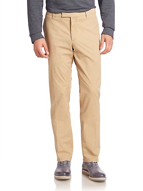 Ralph Lauren - Purple Label Solid Flat-Front Pants