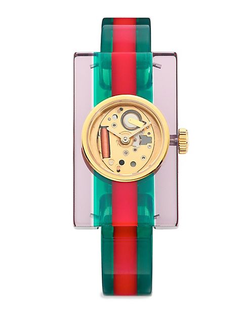 Gucci - Transparent Plexiglas Bangle Watch