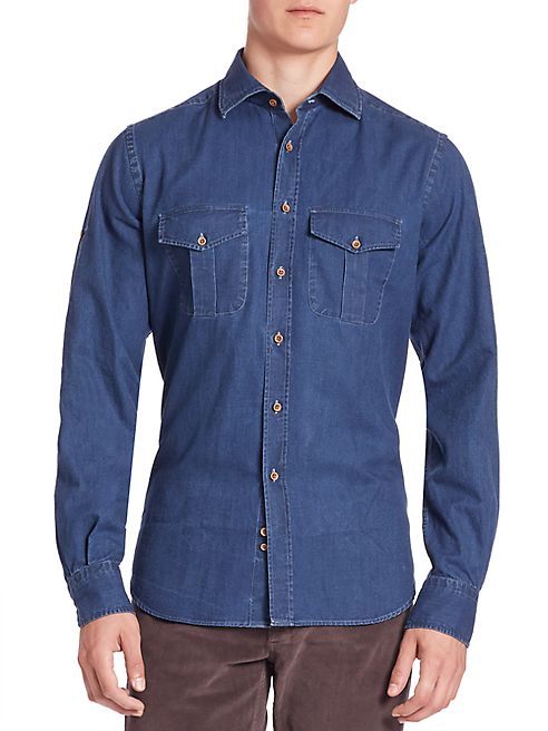 Saks Fifth Avenue Collection - Cotton Long Sleeve Button-Down Shirt