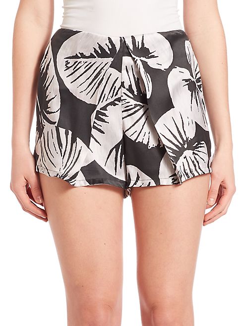 KENDALL + KYLIE - St. Tropez Printed Silk Shorts