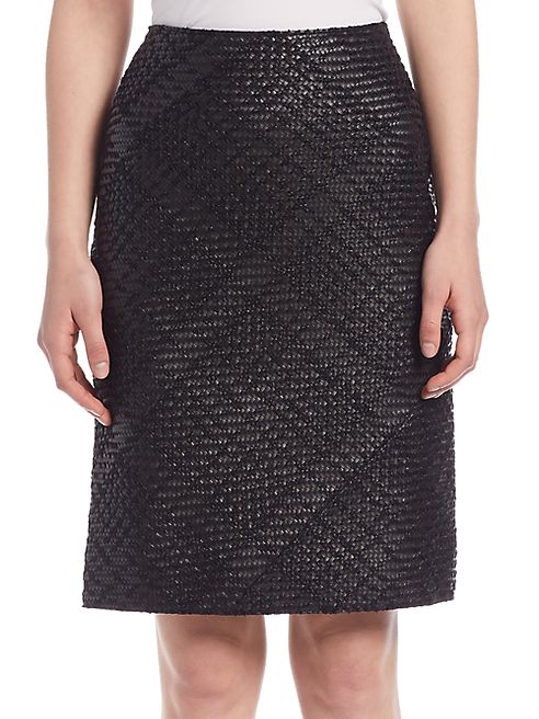 Lanvin - Whipstitch Leather Pencil Skirt