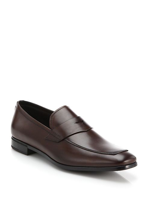 Prada - Leather Penny Loafers