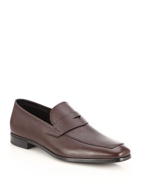 Prada - Saffiano Leather Penny Loafers