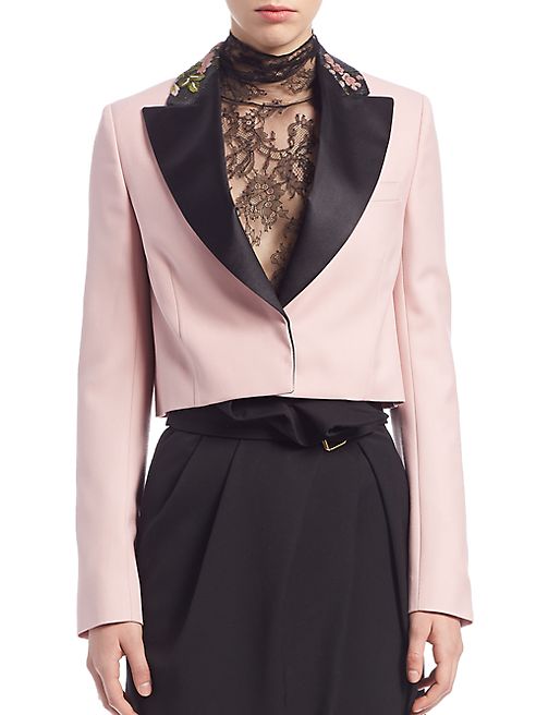 Lanvin - Floral Collar Wool Cropped Jacket