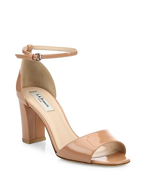 L.K. Bennett - Helena Patent Leather Block Heel Sandals