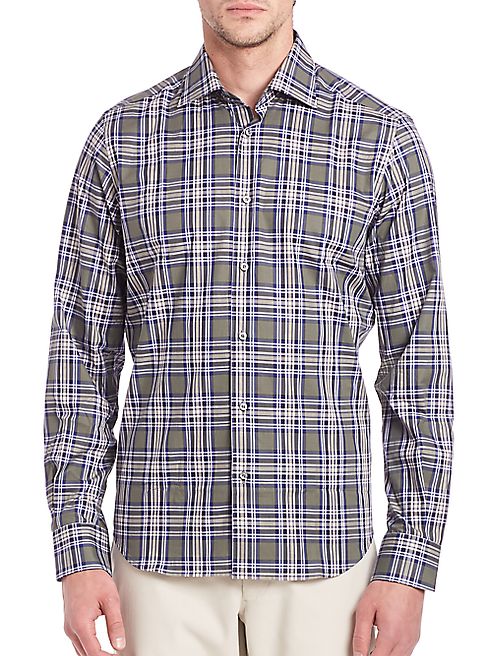 Saks Fifth Avenue Collection - Windowpane Plaid Shirt