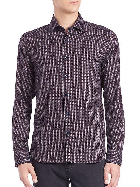 Saks Fifth Avenue Collection - Geometric Print Button Shirt