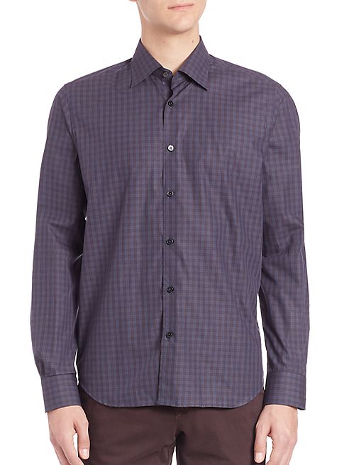 Saks Fifth Avenue Collection - Regular Fit Plaid Shirt