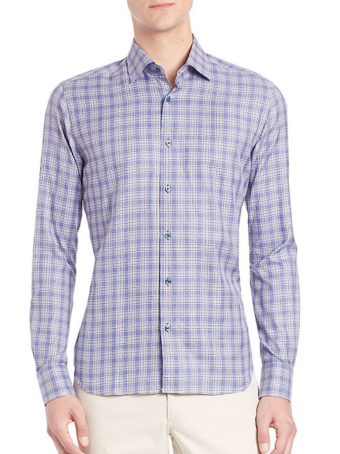 Saks Fifth Avenue Collection - Plaid Long Sleeve Shirt