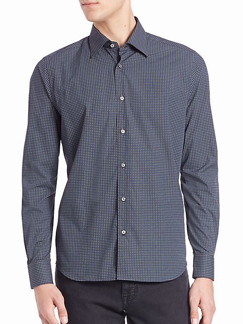 Saks Fifth Avenue Collection - Circle Pattern Cotton Shirt