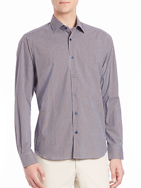 Saks Fifth Avenue Collection - Regular Fit Checked Shirt