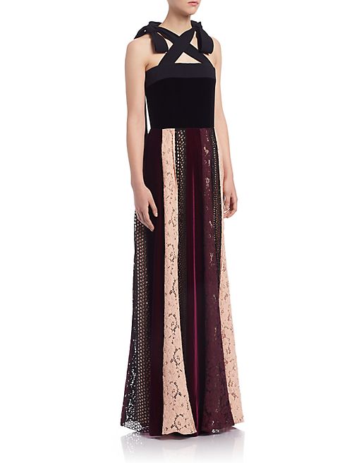 Lanvin - A-Line Mixed Print Gown