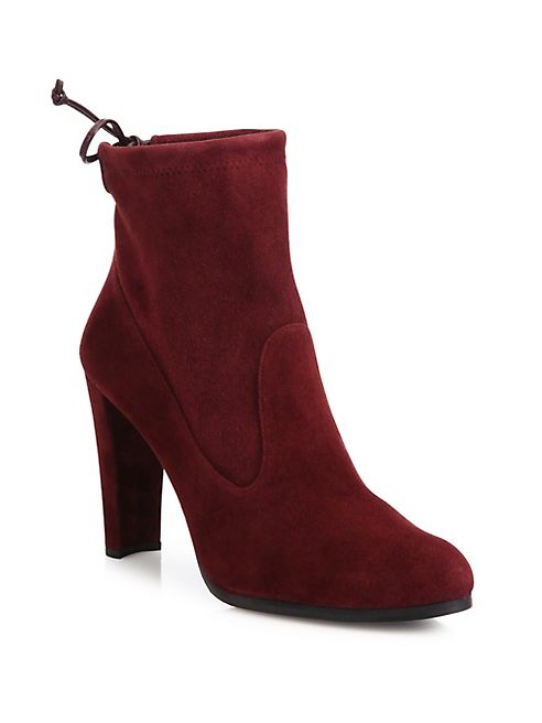 Stuart Weitzman - Mitten Suede Back-Tie Booties