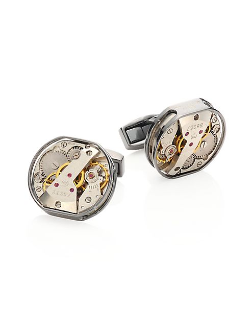 Tateossian - Skeleton Exposed Limited Edition Gunmetal Plated Cuff links