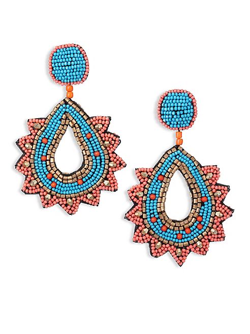 Kenneth Jay Lane - Vibrant Beaded Teardrop Earrings