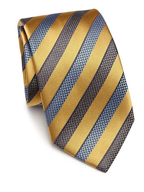 Ermenegildo Zegna - Herringbone & Striped Silk Tie